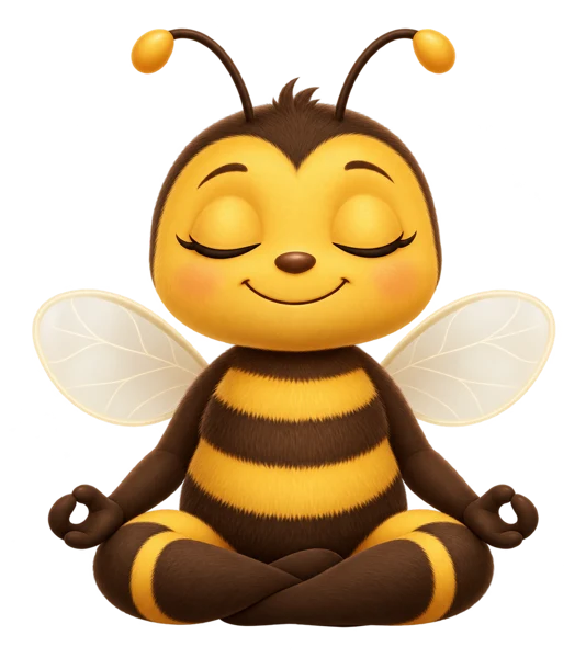 Med Bee Tate’s peaceful bee brand illustration